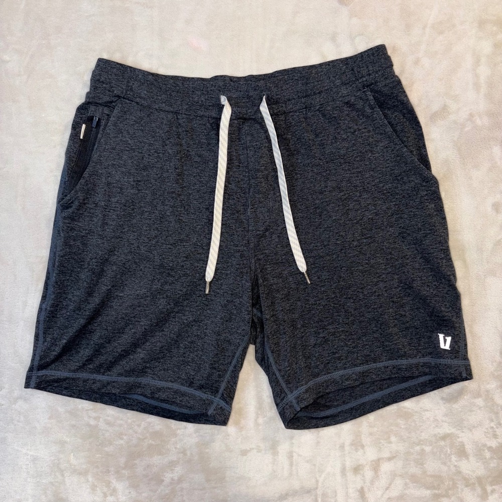 Vuori Mens Ponto Performance Shorts 7 Inch Charcoal Heather Grey V344 Medium
